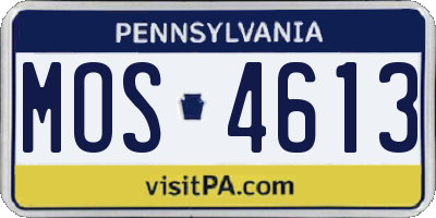 PA license plate MOS4613
