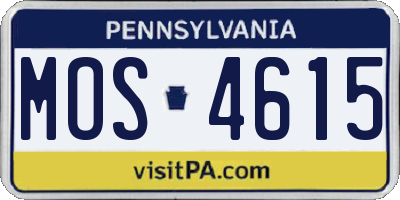 PA license plate MOS4615