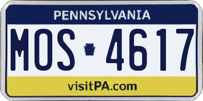 PA license plate MOS4617