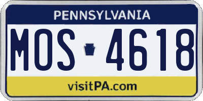 PA license plate MOS4618