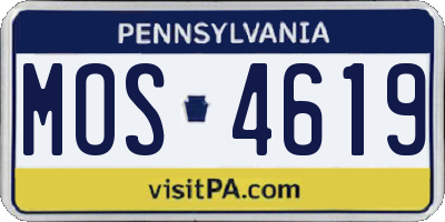 PA license plate MOS4619