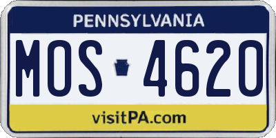 PA license plate MOS4620