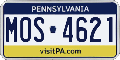 PA license plate MOS4621