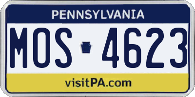 PA license plate MOS4623