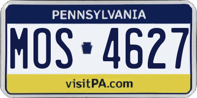 PA license plate MOS4627