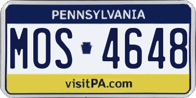 PA license plate MOS4648