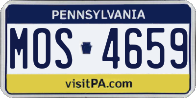 PA license plate MOS4659