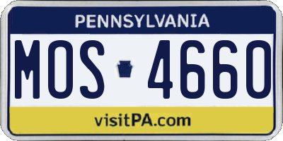 PA license plate MOS4660