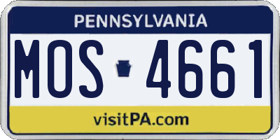 PA license plate MOS4661