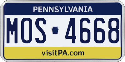PA license plate MOS4668
