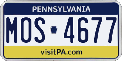PA license plate MOS4677