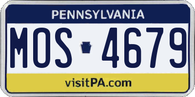 PA license plate MOS4679
