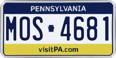 PA license plate MOS4681