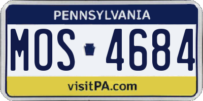 PA license plate MOS4684