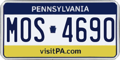 PA license plate MOS4690