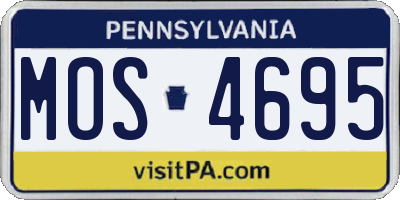 PA license plate MOS4695