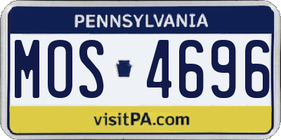 PA license plate MOS4696