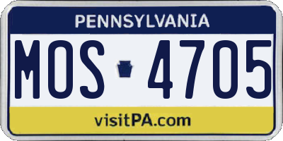PA license plate MOS4705