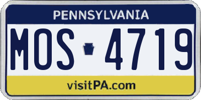 PA license plate MOS4719