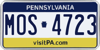 PA license plate MOS4723