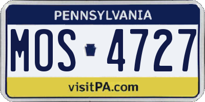 PA license plate MOS4727