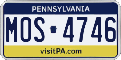 PA license plate MOS4746