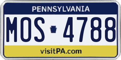 PA license plate MOS4788