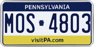 PA license plate MOS4803