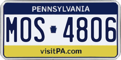 PA license plate MOS4806