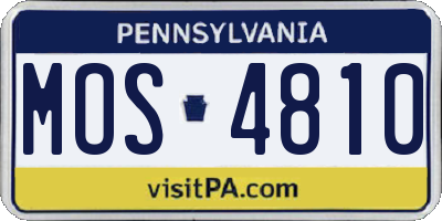 PA license plate MOS4810