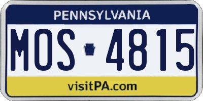 PA license plate MOS4815
