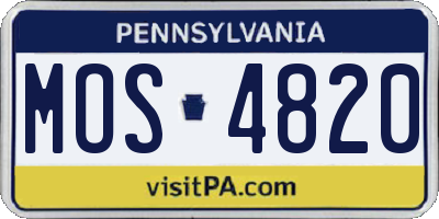 PA license plate MOS4820