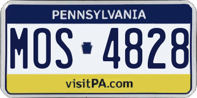 PA license plate MOS4828