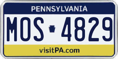 PA license plate MOS4829