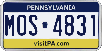 PA license plate MOS4831
