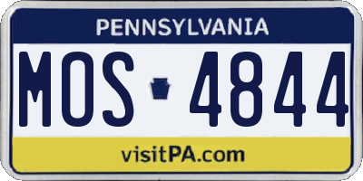PA license plate MOS4844