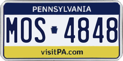 PA license plate MOS4848