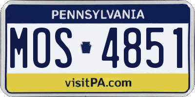 PA license plate MOS4851