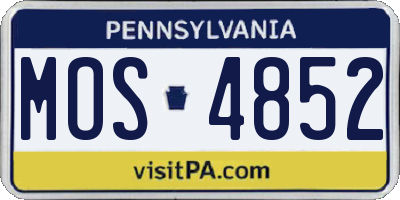 PA license plate MOS4852