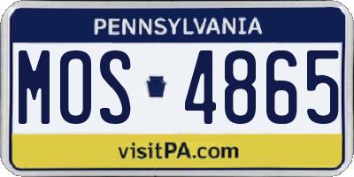 PA license plate MOS4865