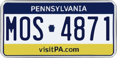 PA license plate MOS4871
