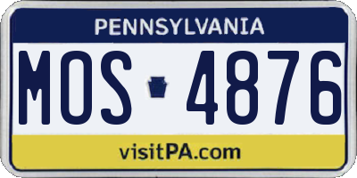 PA license plate MOS4876