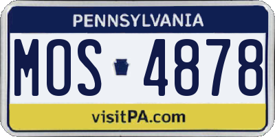 PA license plate MOS4878
