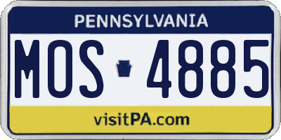 PA license plate MOS4885