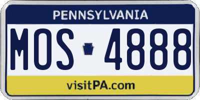 PA license plate MOS4888