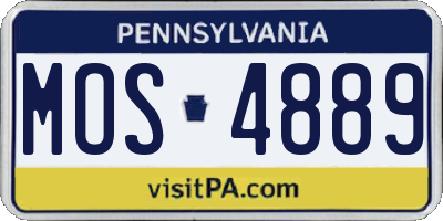 PA license plate MOS4889