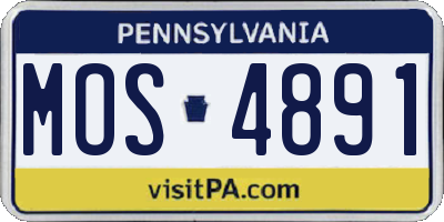PA license plate MOS4891