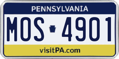 PA license plate MOS4901