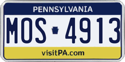 PA license plate MOS4913