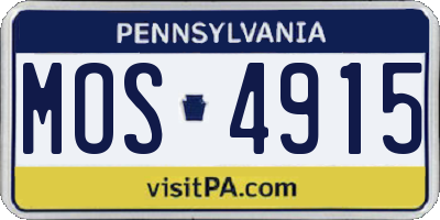 PA license plate MOS4915